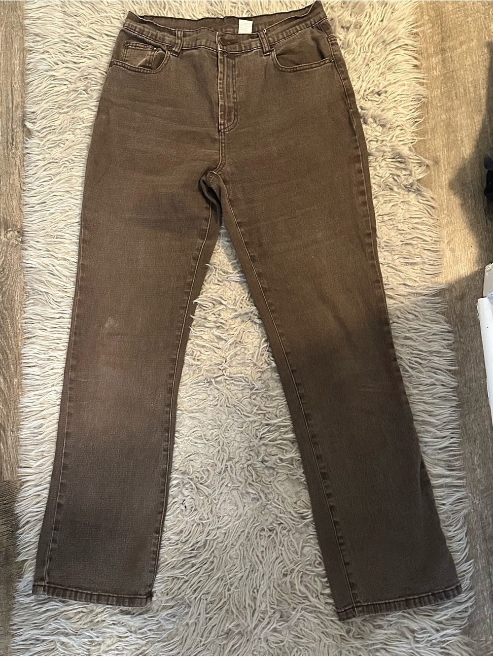 DG2 by Diane Gilman Brown Stretch Straight Leg Jeans Size 10 5 Pocket